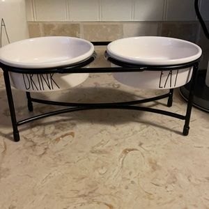 Rae Dunn small dog or cat raised drink/eat bowls!